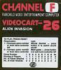 Videocart-26 : Alien Invasion - Channel F