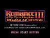 Romance of the Three Kingdoms III : Dragon of Destiny - Master System