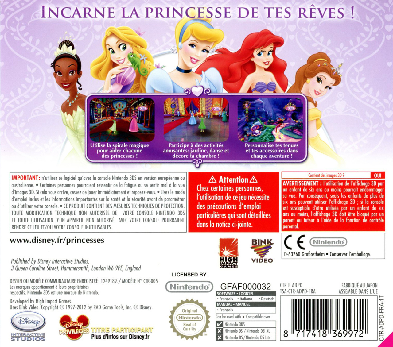 Disney Princesse Mon Royaume Enchanté Disney Princesses : Mon Royaume Enchanté sur 3DS - 1 - images, jaquette, scans, screenshots